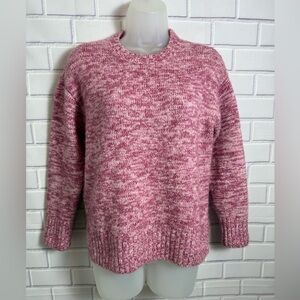 LOFT Petites Pink Marled Sweater XXSP Cozy Soft Knit Crewneck Petite